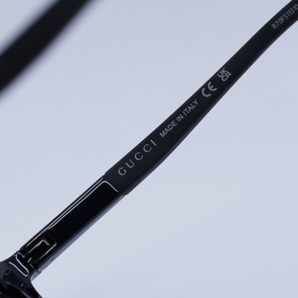 🕶️ New Gucci GG1735S 001 Sunglasses - Shiny Black Frame, Grey Lenses - Picture 7 of 10